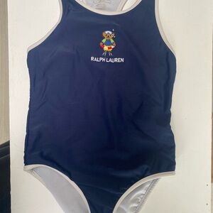 Ralph Lauren Dark Blue Swimsuit with Bear Motif